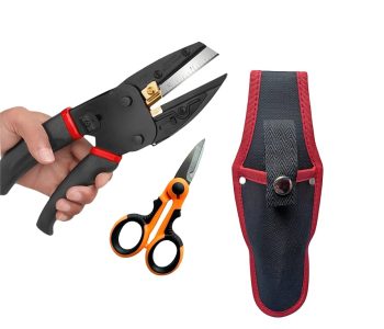 نمایی از قیچی‌های صنعتی دستی و اهرمی، مناسب برای برش ورق‌های فلزی، نوارها و قطعات سبک در کارگاه‌های تولیدی و تعمیراتی